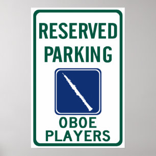 Oboe spelers parkeren poster