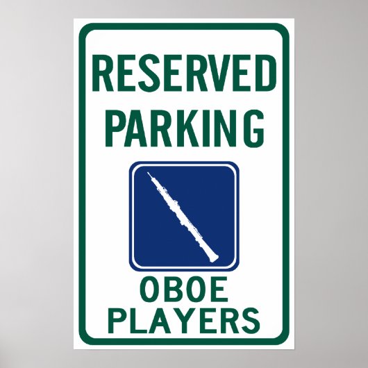 Oboe spelers parkeren poster (Voorkant)