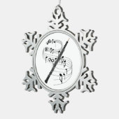Oboe Tin Sneeuwvlok Ornament (Rechts)