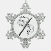 Oboe Tin Sneeuwvlok Ornament (Voorkant)