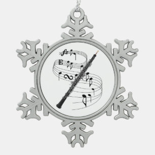 Oboe Tin Sneeuwvlok Ornament