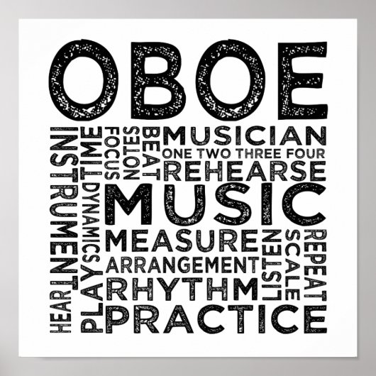 Oboe Typografie Poster (Voorkant)