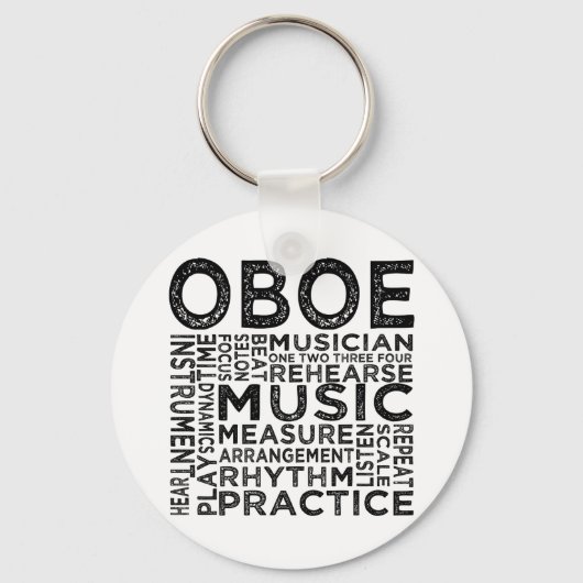Oboe Typografie Sleutelhanger (Voorkant)