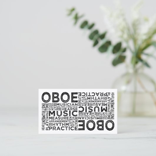 Oboe Typografie Visitekaartje (Staand voorkant)
