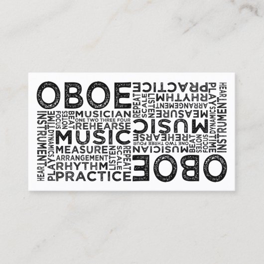 Oboe Typografie Visitekaartje (Voorkant)