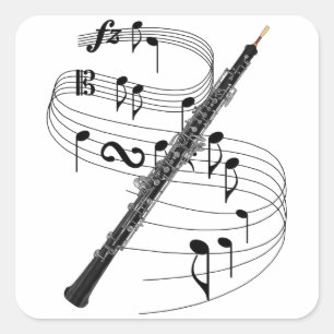 Oboe Vierkante Sticker