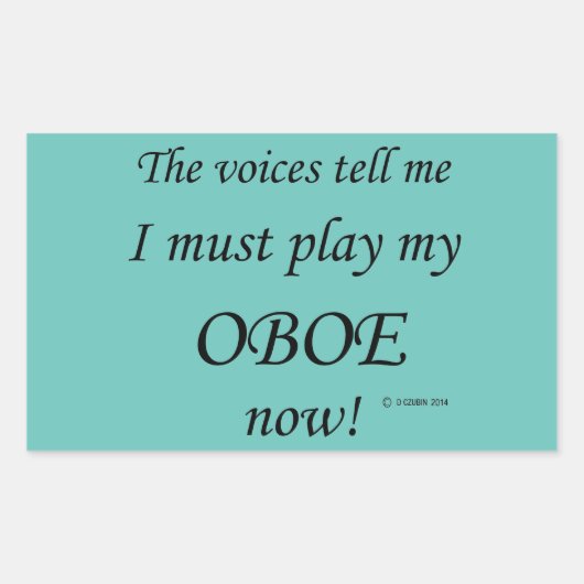 Oboe Voices zegt dat hij rechthoekige Sticker moet (Voorkant)
