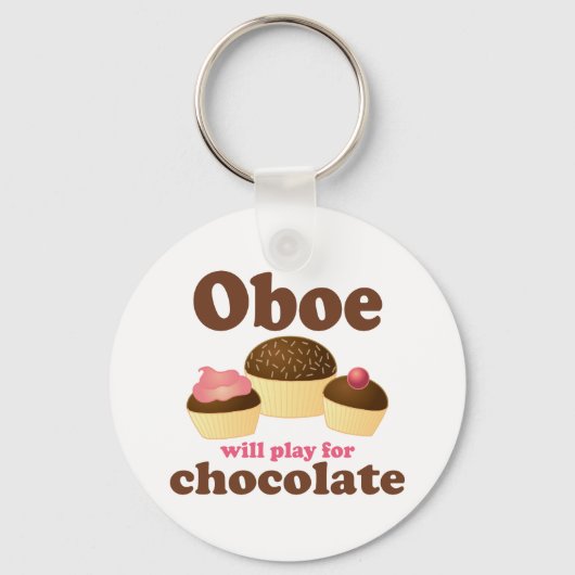 Oboe zal voor chocolade spelen sleutelhanger (Voorkant)