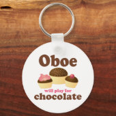 Oboe zal voor chocolade spelen sleutelhanger (Voorkant)