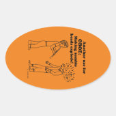 Oboe Zombie Explode Oval Sticker (Voorkant)