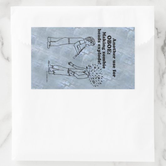 Oboe Zombie Explode Rechthoekige Sticker (Tas)