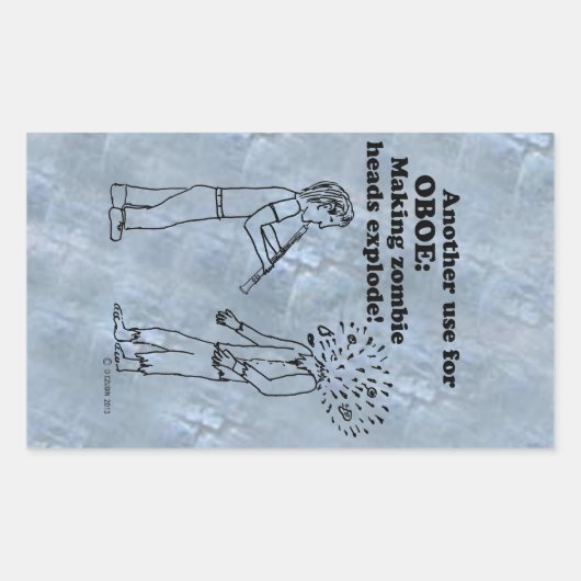 Oboe Zombie Explode Rechthoekige Sticker (Voorkant)