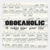 Oboeeeholic Life Square Sticker (Voorkant)