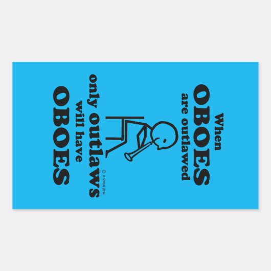 Oboes verbiedt rechthoekige Sticker (Voorkant)