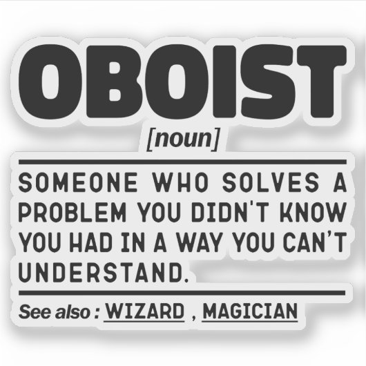 Oboist zelfstandig naamwoord definitie band memen  sticker (Voorkant)