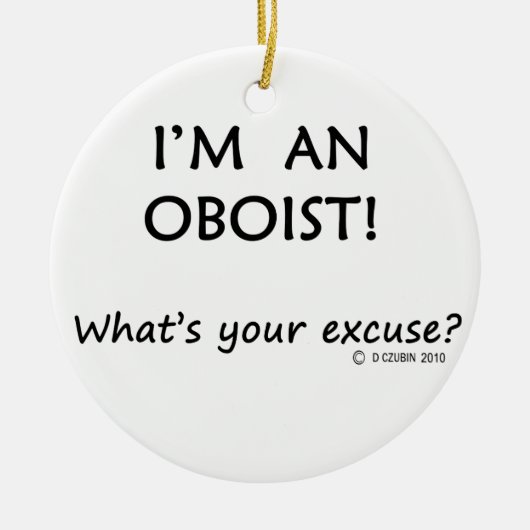 Oboïste excuses keramisch ornament (Voorkant)