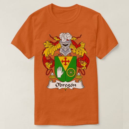 Obregon Coat of Arms Family Crest T-shirt (Design voorkant)