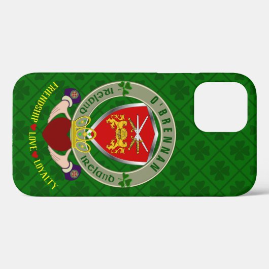 O'Brennan Irish Shield & Claddagh gepersonaliseerd Case-Mate iPhone Case (Achterkant (horizontaal))