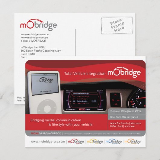 Obridge USA pre-SEMA Briefkaart (Voorkant / Achterkant)