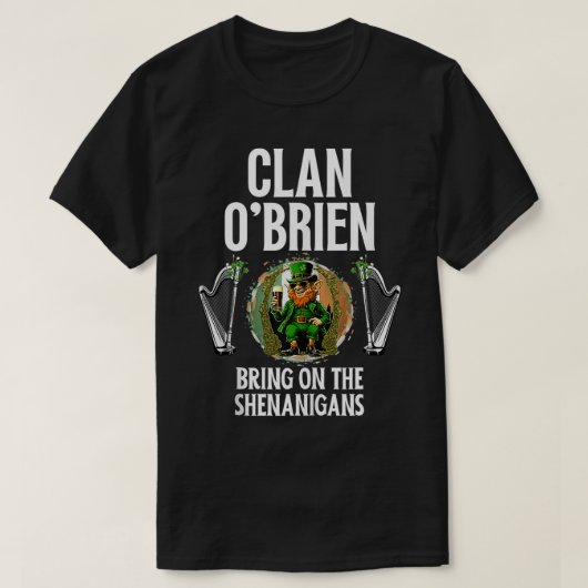 OBrien Clan St Patricks Day Ierland familienaam Pa T-shirt (Design voorkant)
