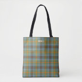 O'Brien Clan Tartan Kleurrijke Plaid Monogram Tote Bag (Voorkant)