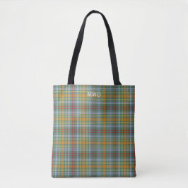 O'Brien Clan Tartan Kleurrijke Plaid Monogram Tote Bag