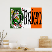 O'Brien Dragon Irish Flag Poster Print (Keuken)