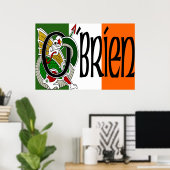 O'Brien Dragon Irish Flag Poster Print (Thuiskantoor)