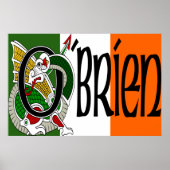 O'Brien Dragon Irish Flag Poster Print (Voorkant)