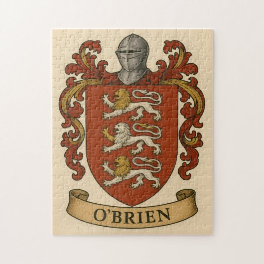 O'Brien familiewapen zilveren puzzel (Verticaal)