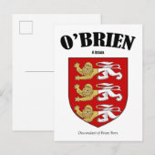 O'Brien Family Crest Briefkaart (Voorkant / Achterkant)