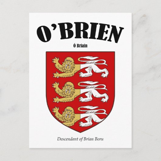 O'Brien Family Crest Briefkaart (Voorkant)