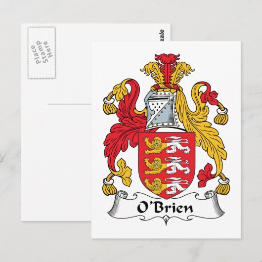 O'Brien Family Crest Briefkaart (Voorkant / Achterkant)