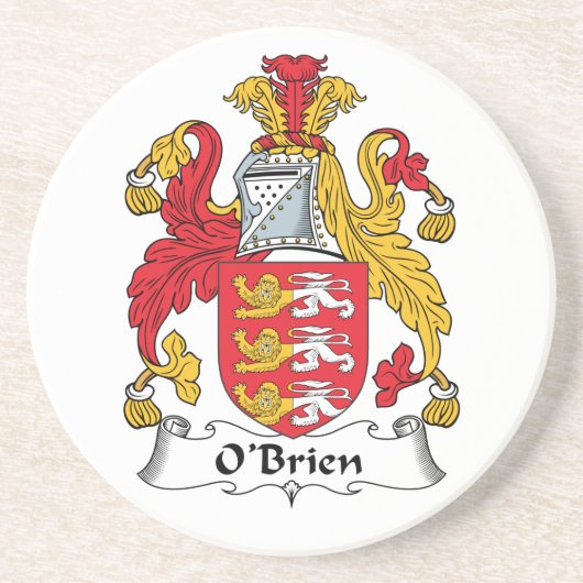 O'Brien Family Crest Zandsteen Onderzetter (Voorkant)