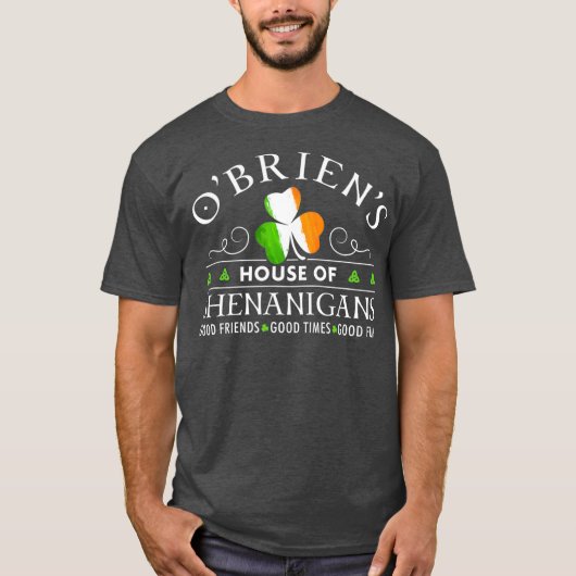 OBrien House of Shenanigans St Patricks Day T-shirt (Voorkant)