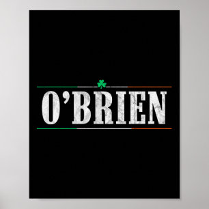 O'brien Ierse naam - St. Patrick's Day familie mat Poster