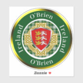 O'Brien Ierse Schild & Keltisch Kruis Persoonlijk Sticker (Vel)