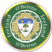 O'Brien Shield & Celtic Cross gepersonaliseerd Sticker (Voorkant)
