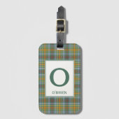 O'Brien Tartan Green Plaid Patroon Bagagelabel (Voorkant (verticaal))