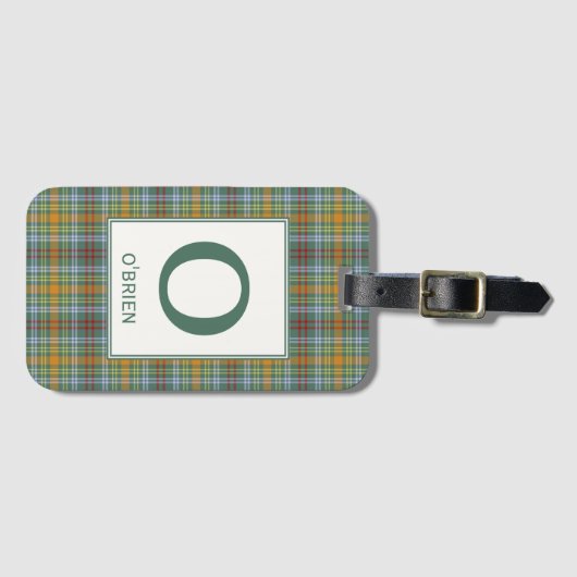 O'Brien Tartan Green Plaid Patroon Bagagelabel (Voorkant (horizontaal))