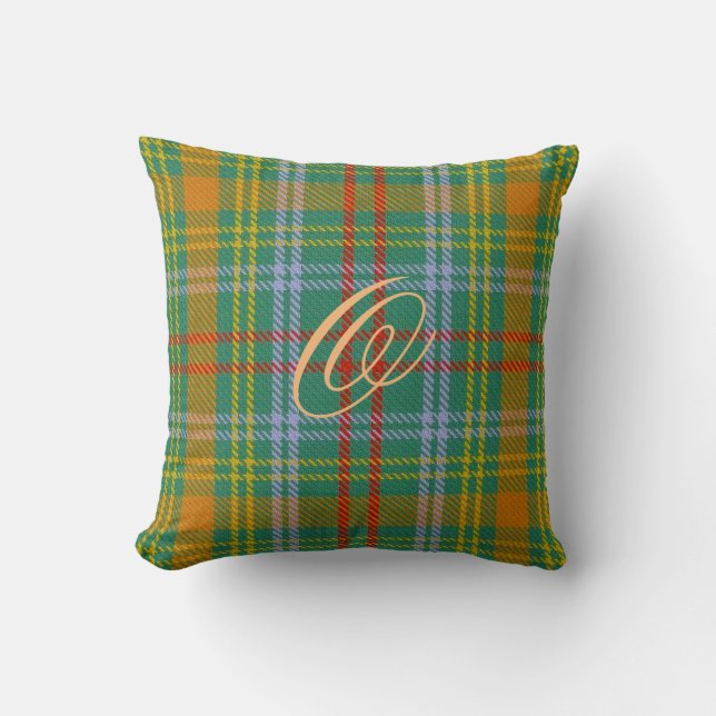 O'Brien Tartan Monogram Pillow Kussen (Voorkant)