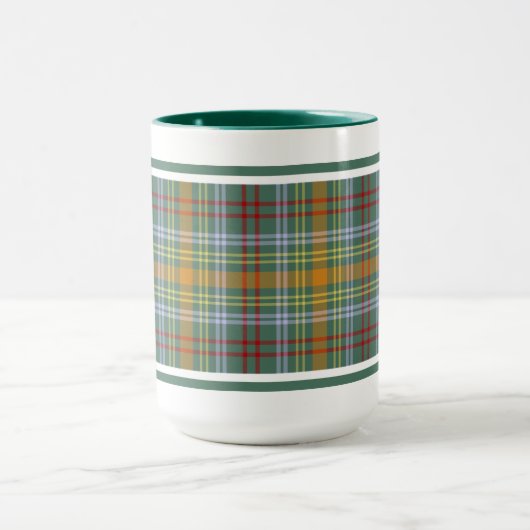 O'Brien Tartan Pattern Colorful Irish Pset Mok (Midden)