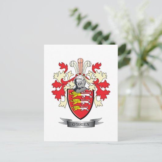 O'Brien wapenschild Briefkaart (Staand voorkant)