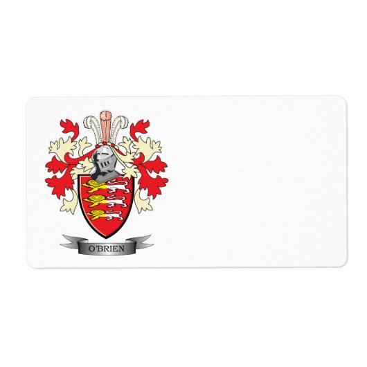 O'Brien wapenschild Etiket (Voorkant)