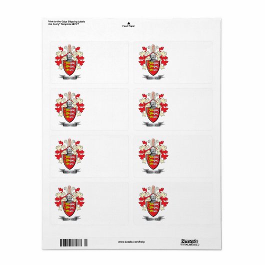 O'Brien wapenschild Etiket (Full Sheet)