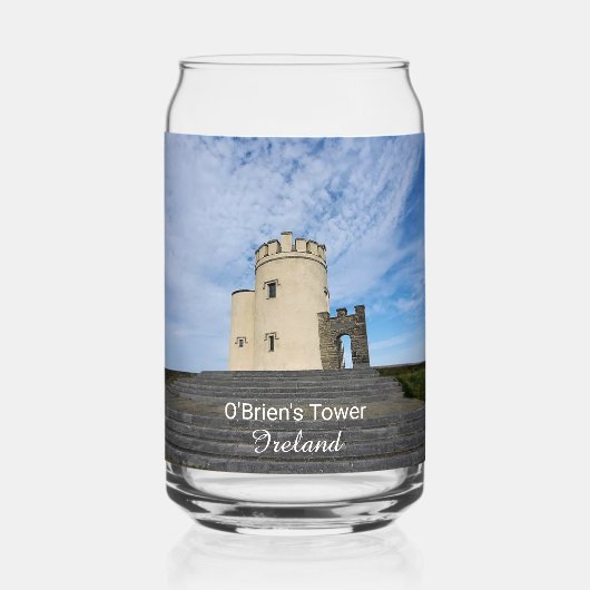 O'Brien's Tower Ireland Souvenir Can Glass Blikvorm Glas (Voorkant)