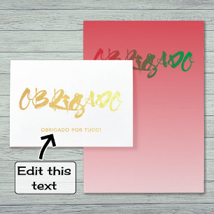 Obrigado portugese schrijfster bedankt u voor het  folie kaarten