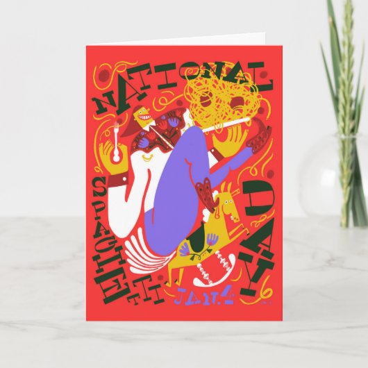 Obscure Feestdagen Nationale Spaghettidag Januari Kaart (Voorkant)