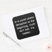 Observable Direction Deception and Truth Quote Vierkante Sticker (Envelop)