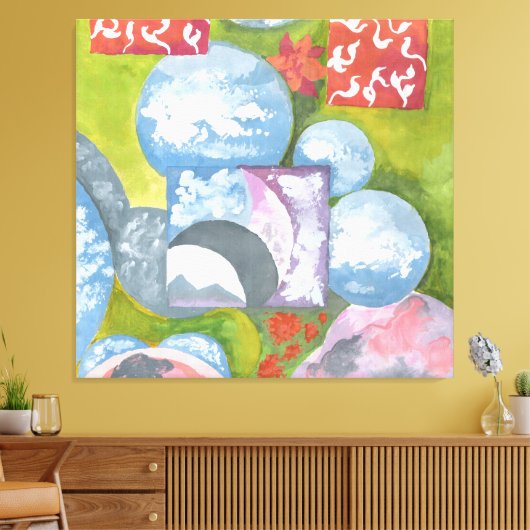 Observance Folk Art van AnyaC Canvas Afdruk (Insitu (Woonkamer))